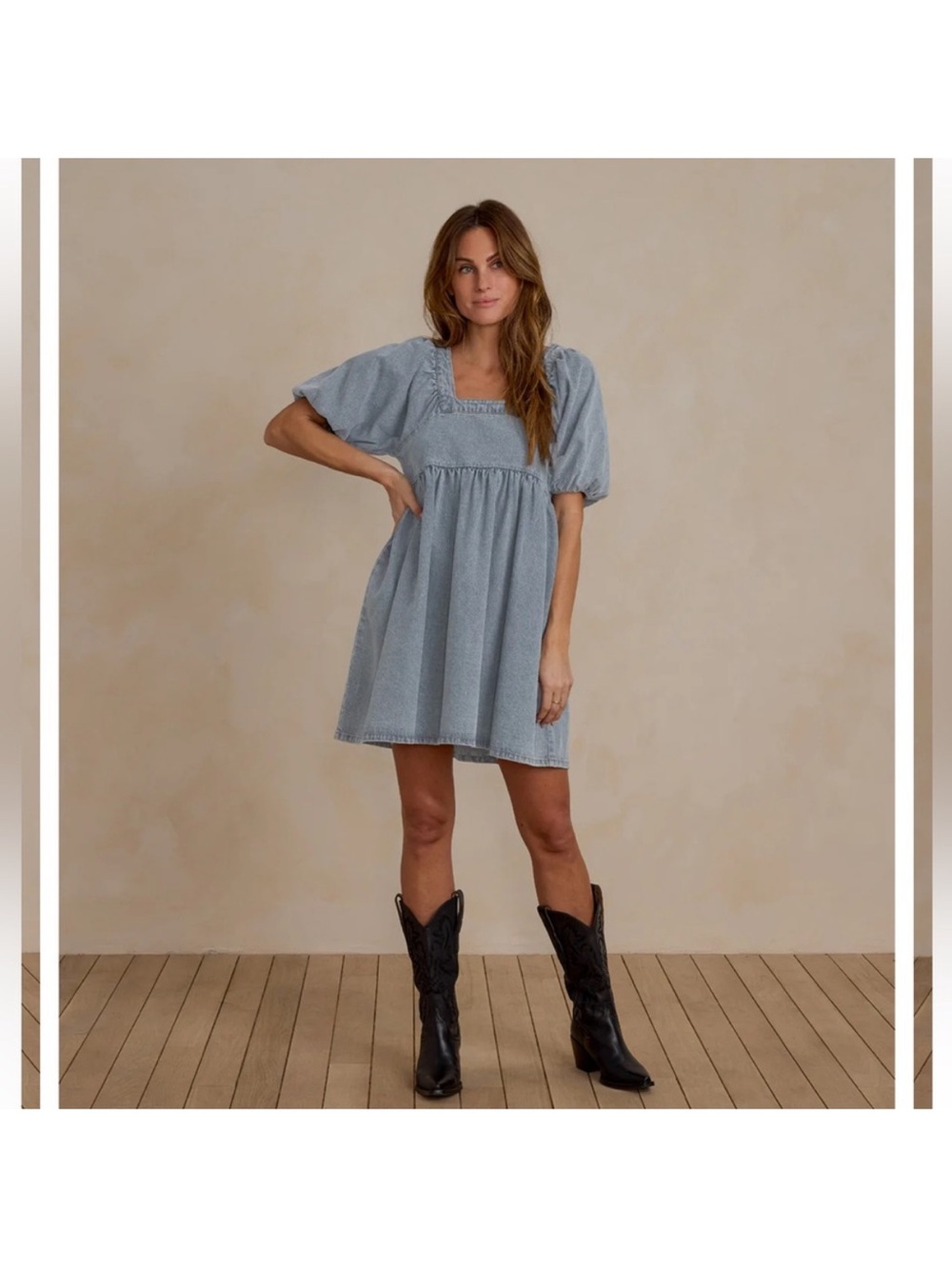 Rylee + Cru Gretta Denim Babydoll Dress